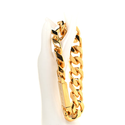 Gucci Metal Logo Curb Chain Bracelet Gold 2 of 4