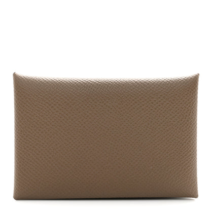 Hermes Epsom Calvi Card Case Etoupe 1 of 8