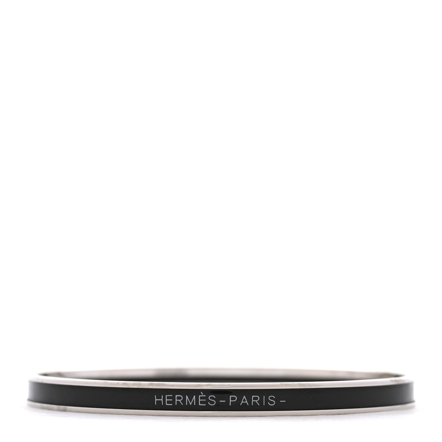Hermes Enamel Printed Extra Narrow Uni Bracelet 70 Black 1 of 6