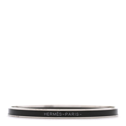 Hermes Enamel Printed Extra Narrow Uni Bracelet 70 Black 1 of 6