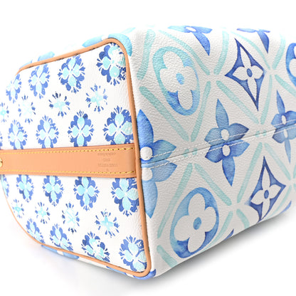 Louis Vuitton Monogram Tiles By The Pool Speedy Bandouliere 25 Lagoon Blue 7 of 8