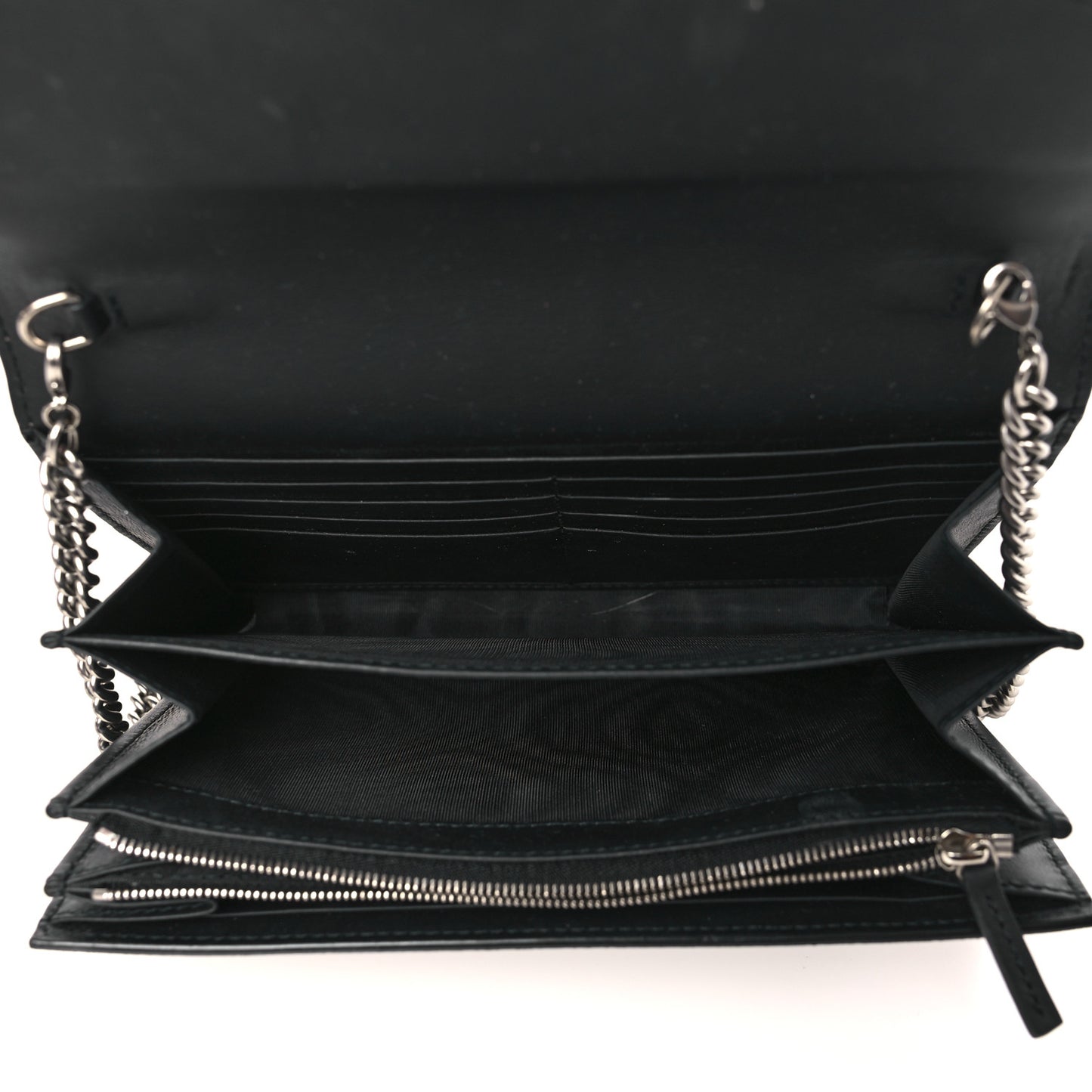 GG Supreme Monogram Mini Dionysus Chain Wallet Beige Black