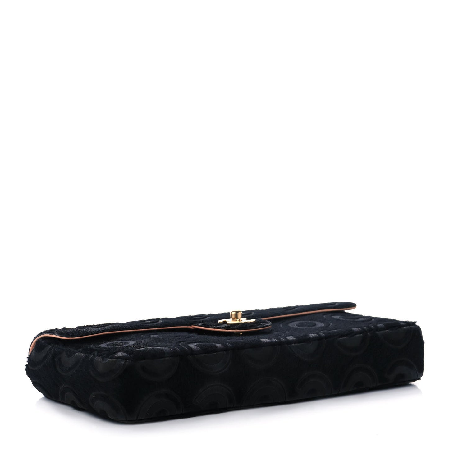Pony Hair CocoDouble East West Flap Black Rose