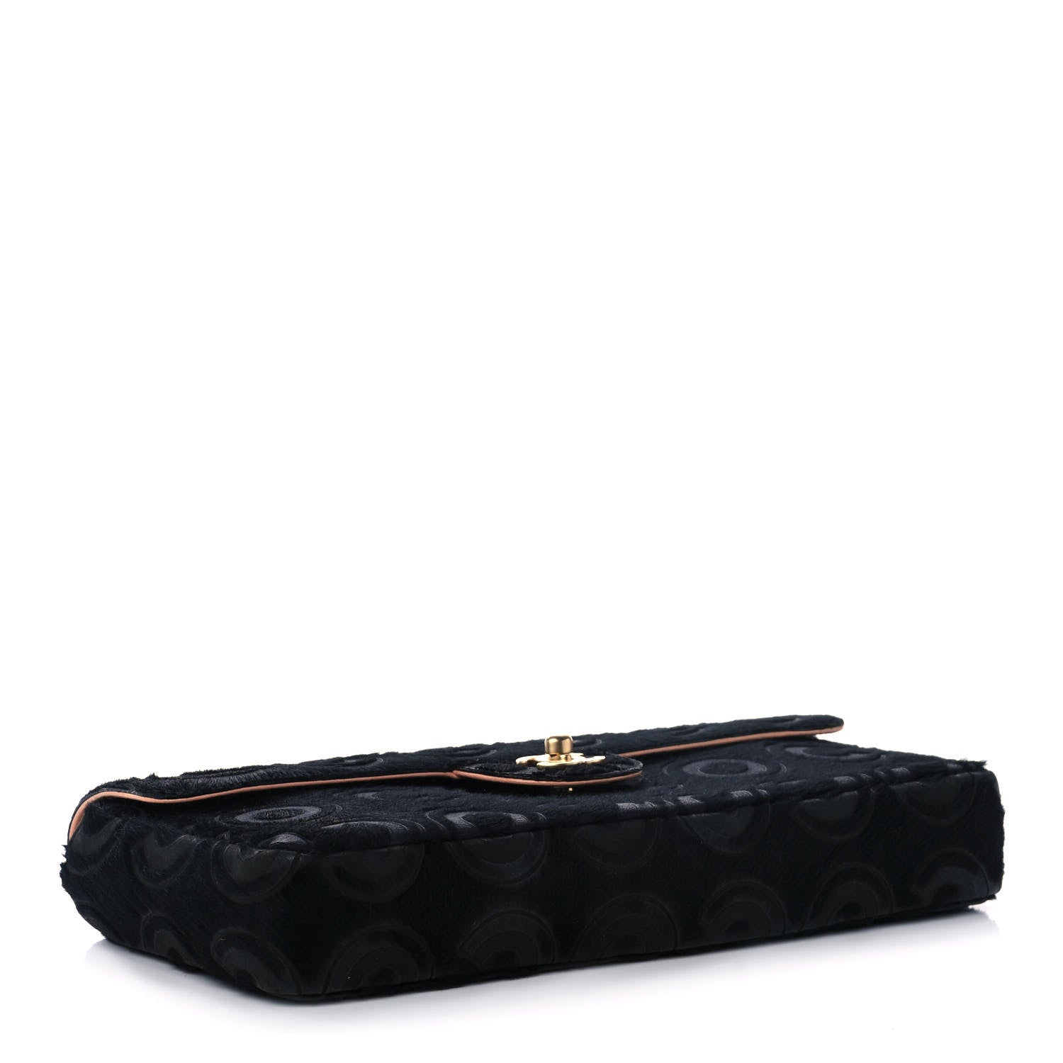 Chanel Pony Hair CocoDouble East West Flap Black Rose 4 of 15