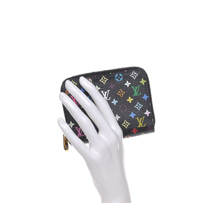Louis Vuitton Monogram Multicolor Zippy Coin Purse Black Violet 2 of 9