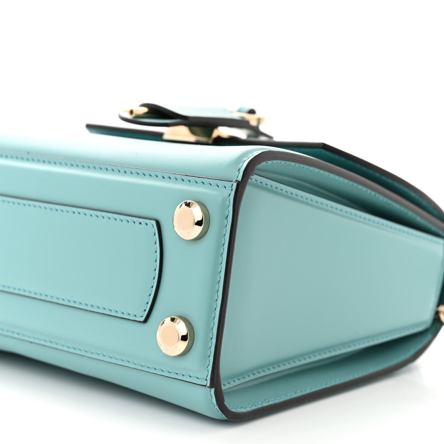 Salvatore Ferragamo Smooth Calfskin Mini Boxyz Tyrone Turquoise 9 of 9