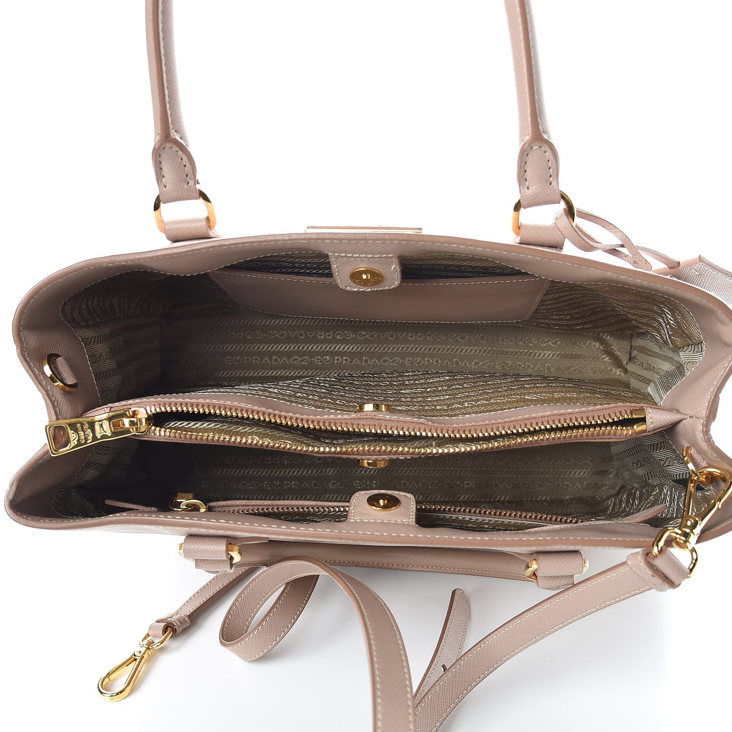 Saffiano Lux Medium Tote Cammeo
