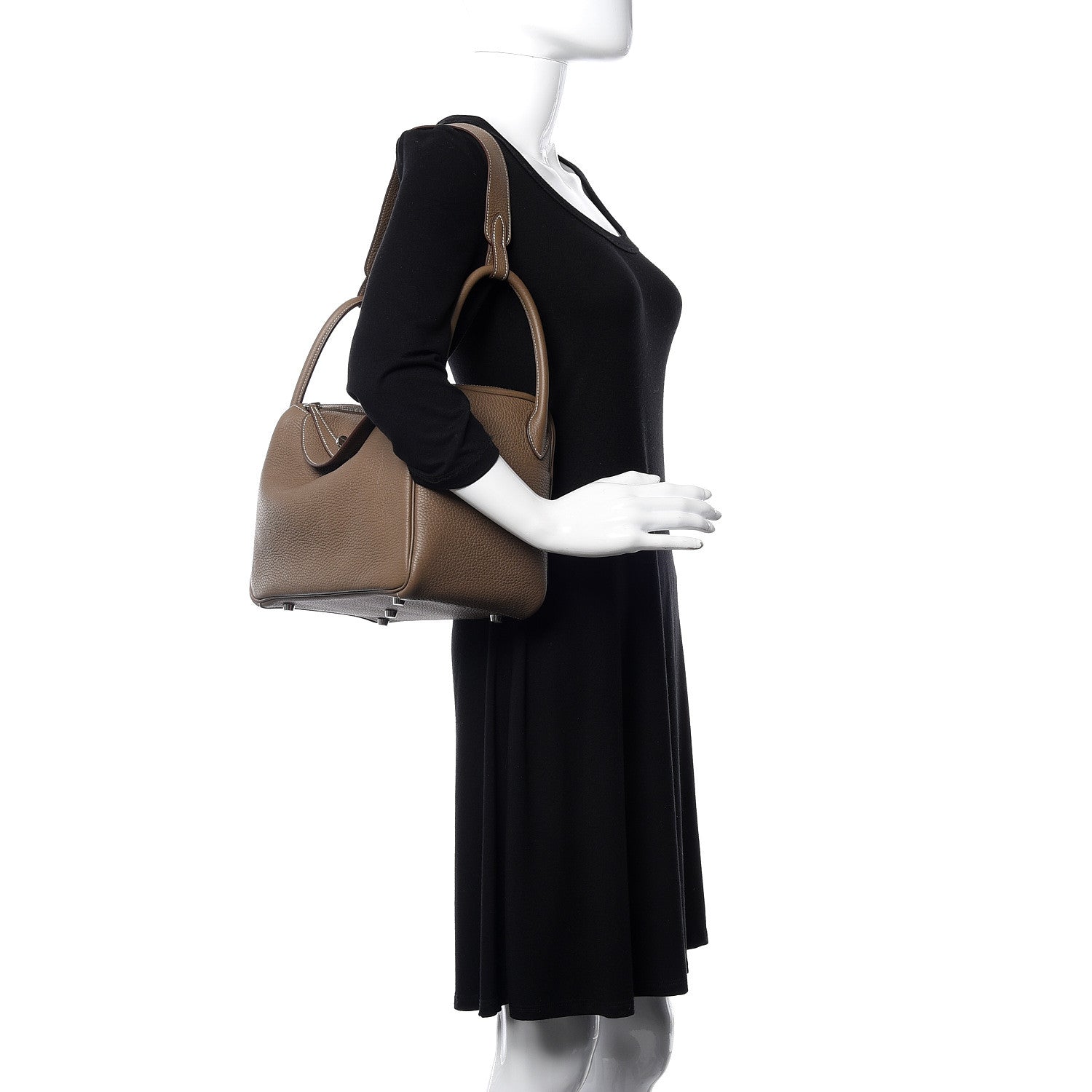 Hermes Taurillon Clemence Lindy 30 Etoupe 2 of 11