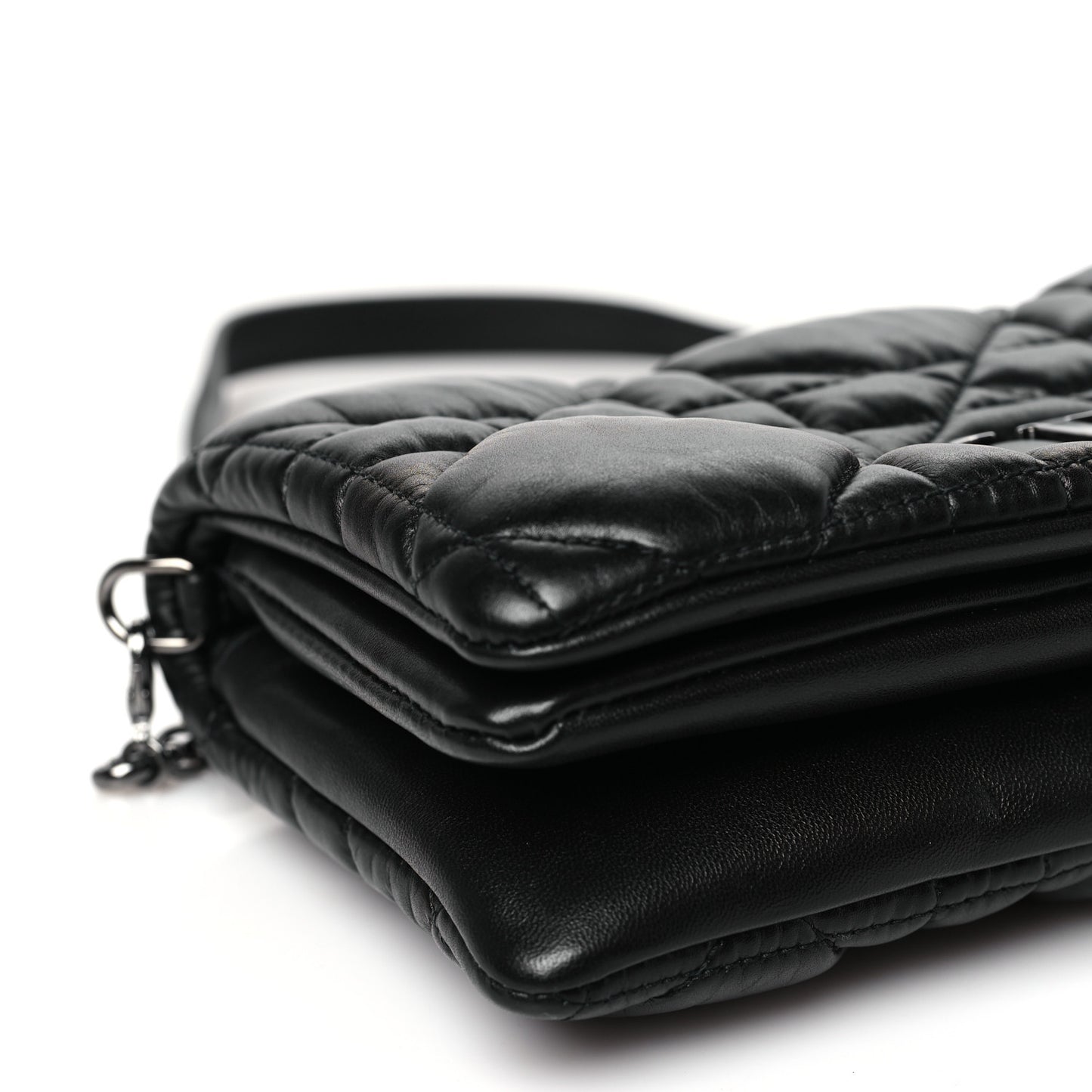 Calfskin Macrocannage Mini Caro Bag Black