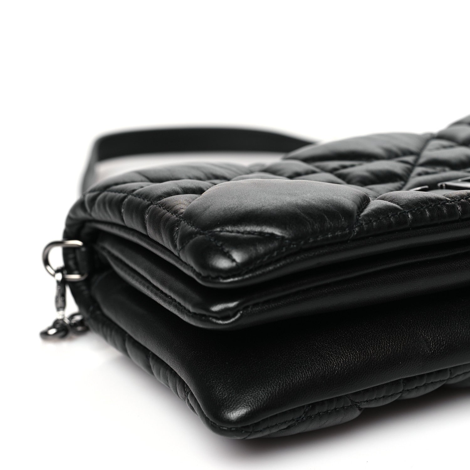 Christian Dior Calfskin Macrocannage Mini Caro Bag Black 9 of 10