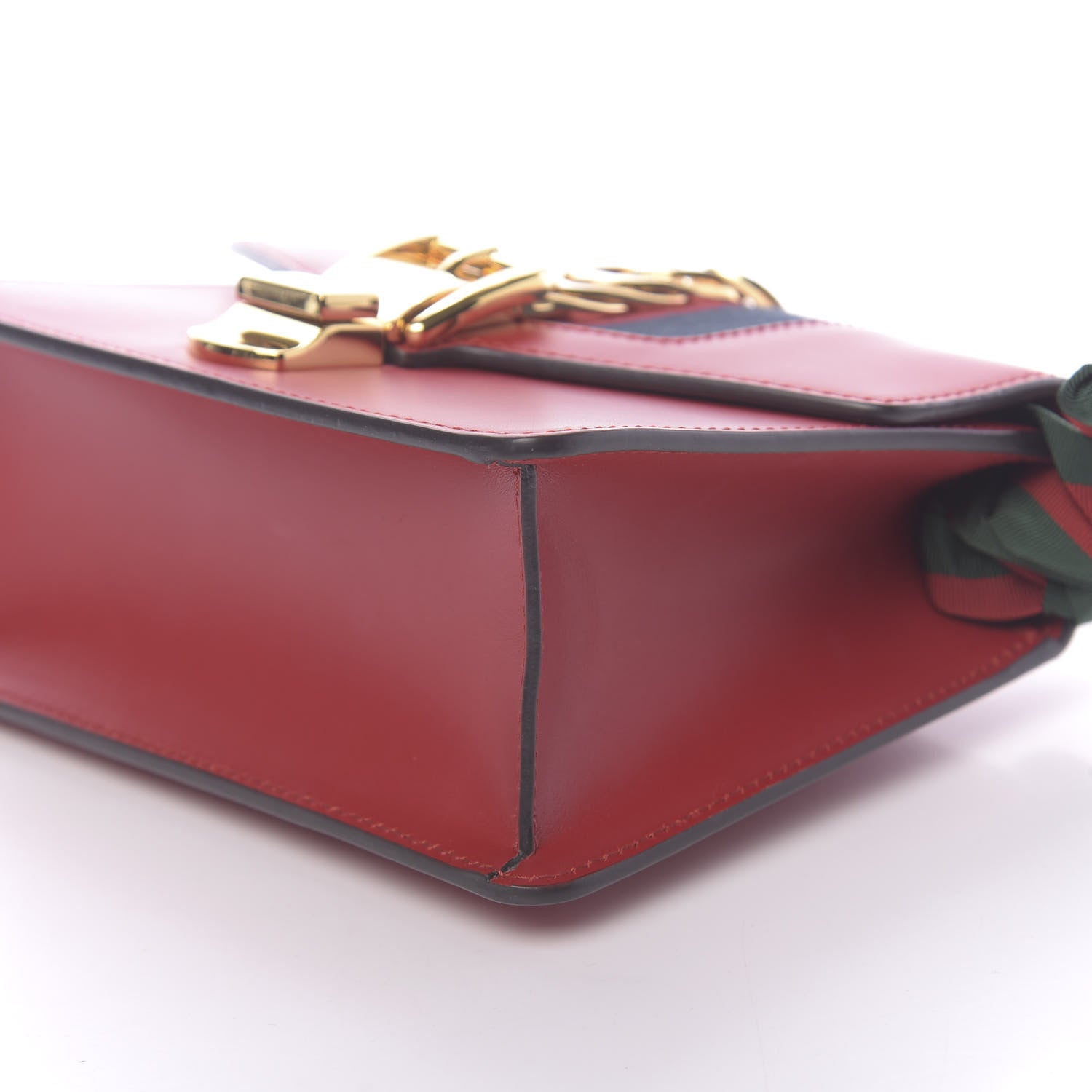 Gucci Calfskin Mini Sylvie Chain Shoulder Bag Hibiscus Red 9 of 10