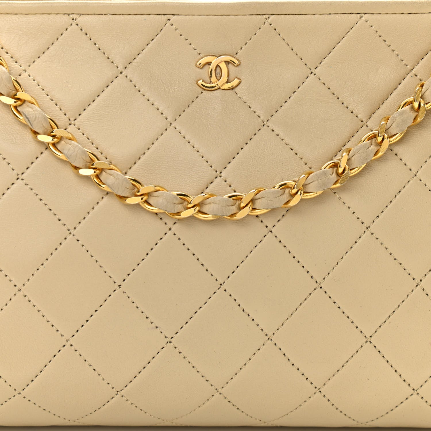 Chanel Calfskin Quilted Small Shoulder Bag Beige 10 of 13