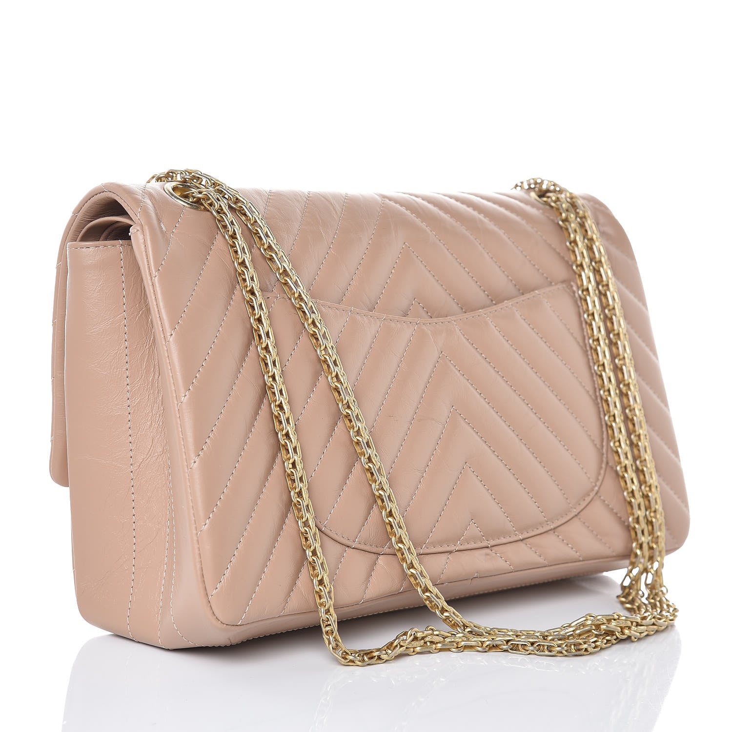 Chanel Aged Calfskin Chevron Quilted 2.55 Reissue 226 Flap Beige 3 of 7