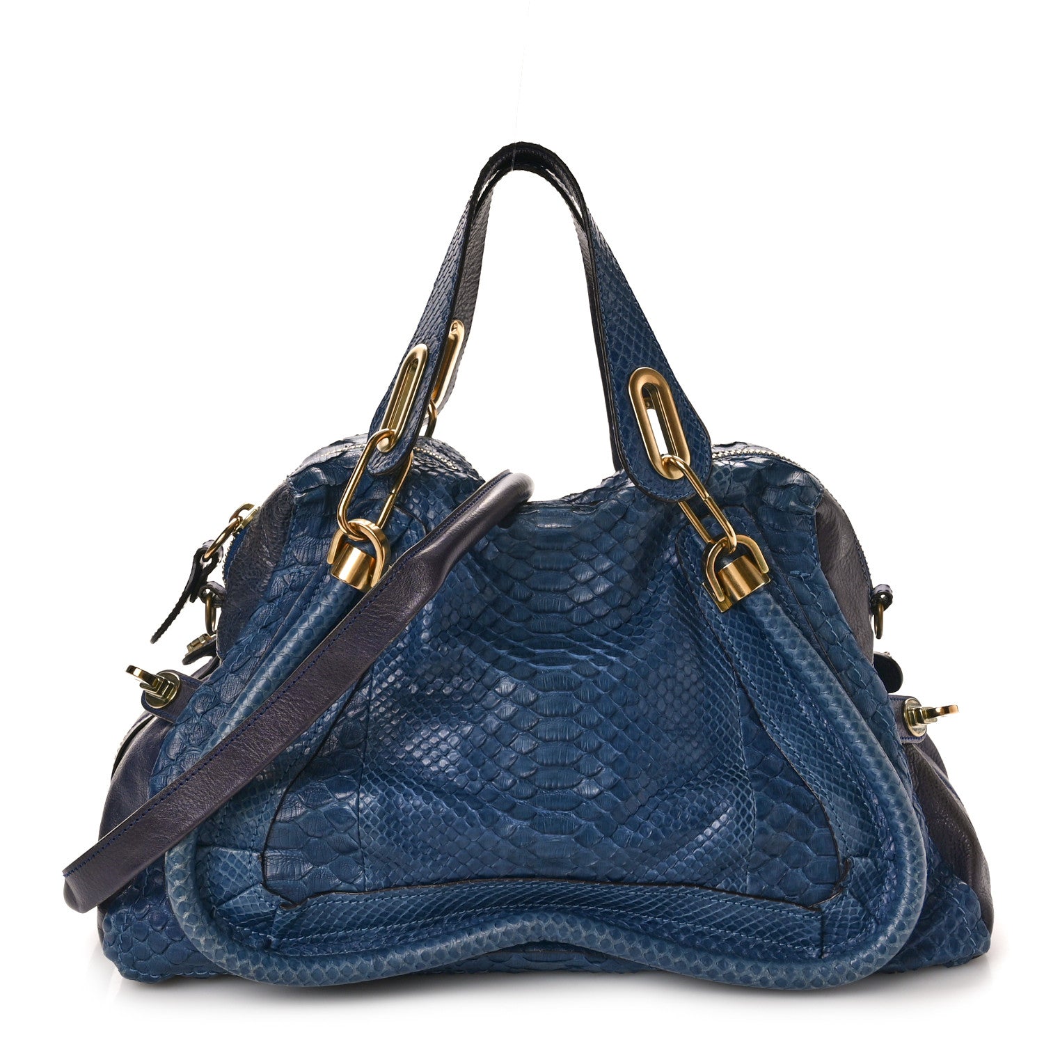 Chloe Snakeskin Medium Paraty Navy 1505943 – FASHIONPHILE