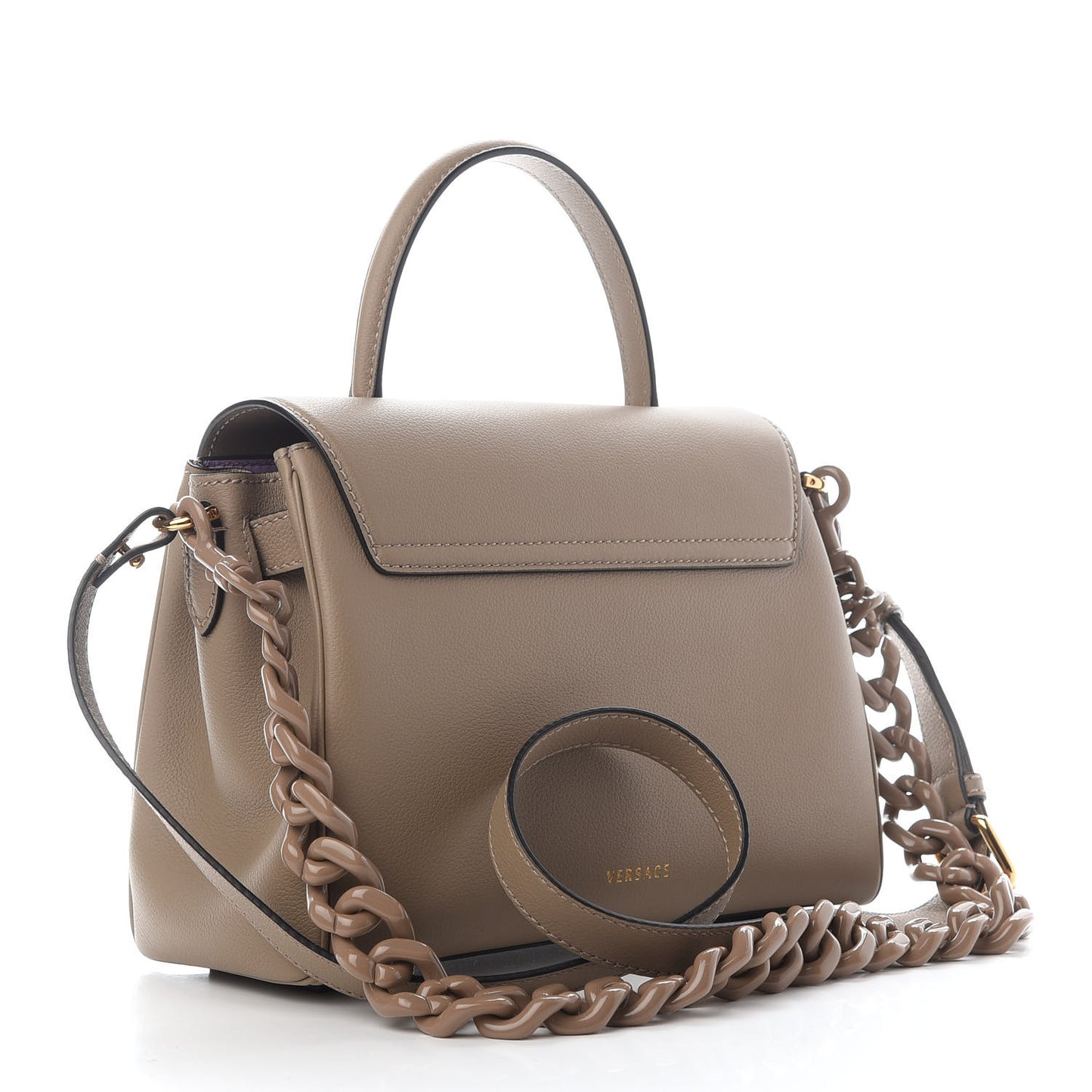 Grained Calfskin Medium La Medusa Bag Beige