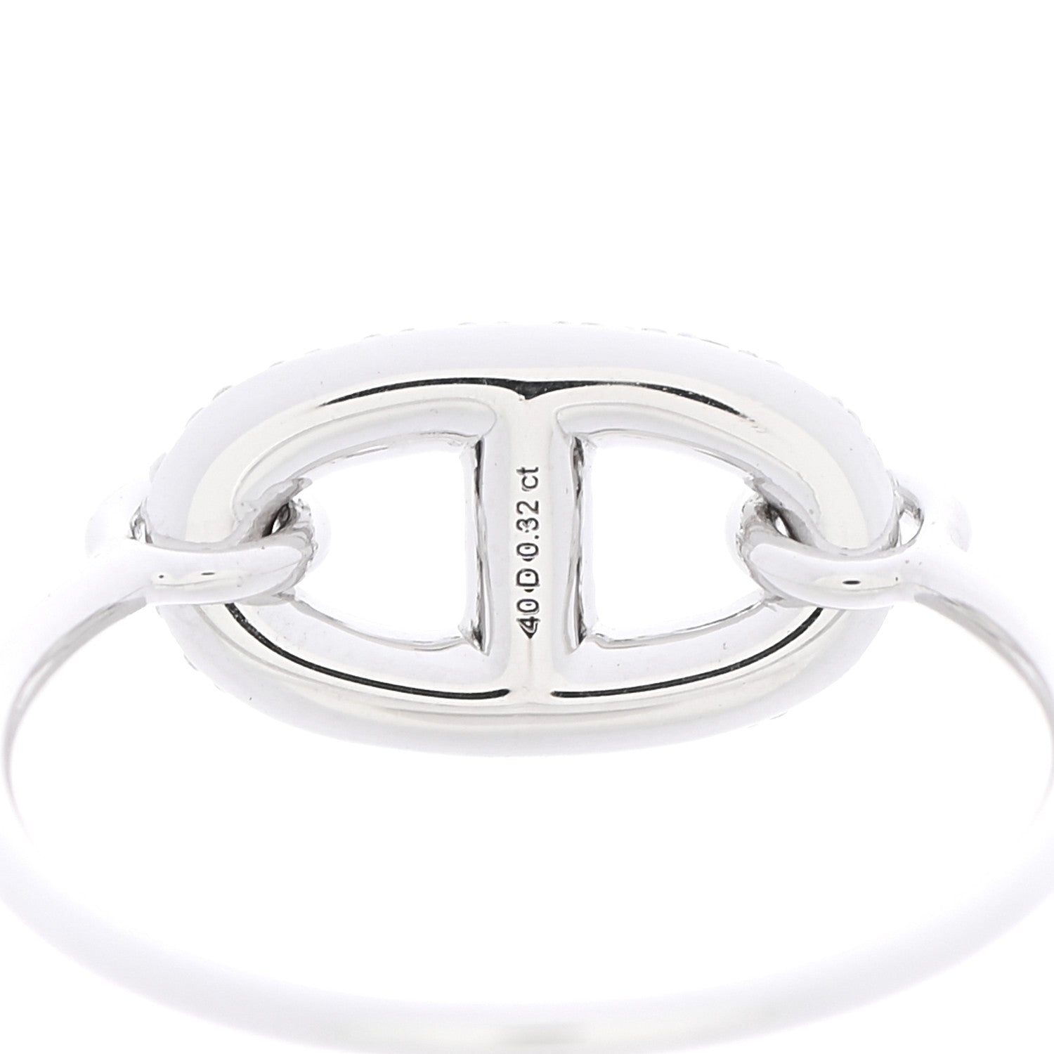 Hermes 18K White Gold Diamond Farandole Ring 54 6.75 6 of 7