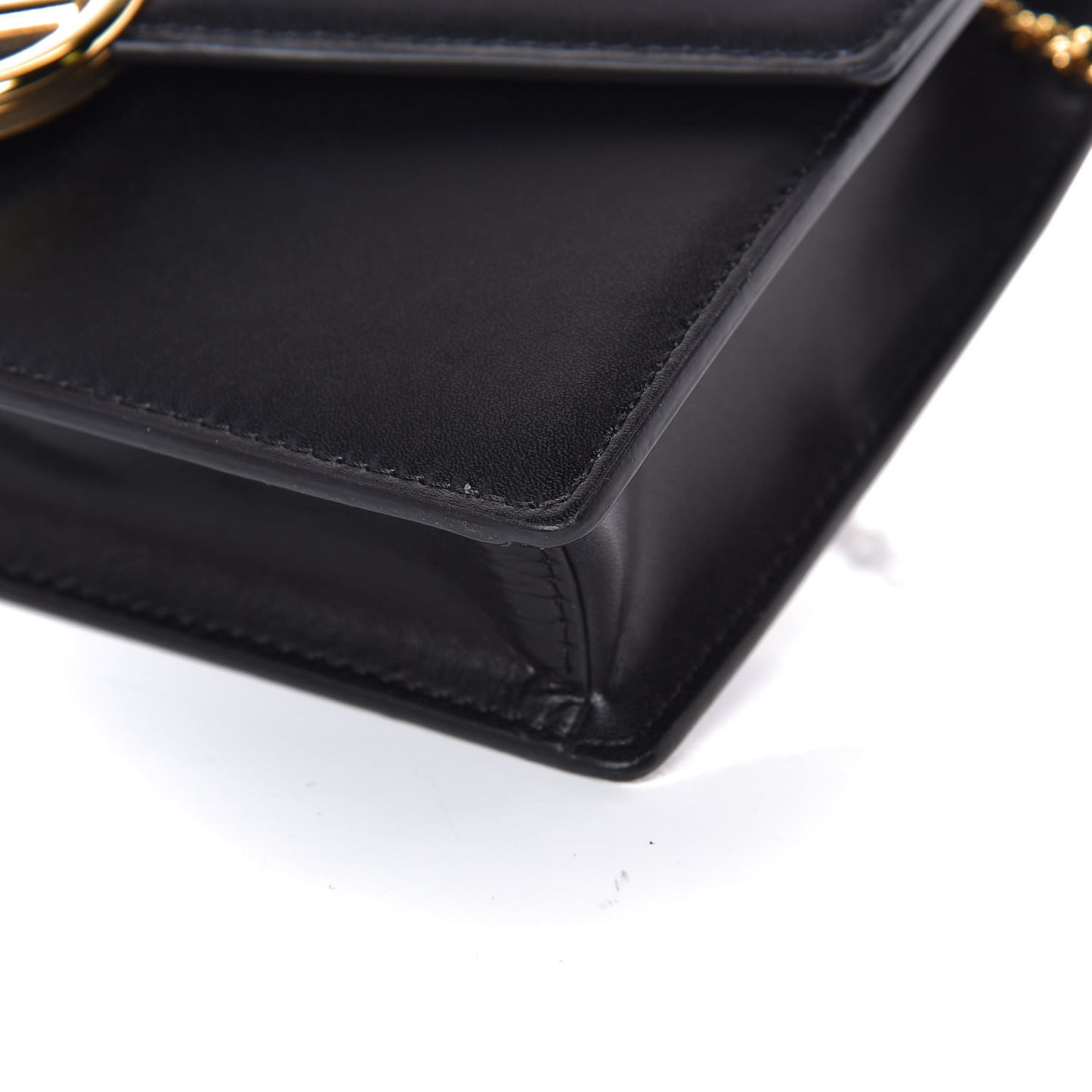 Vitello Liberty Lucido F is Fendi Medium Envelope Wallet on Chain Black