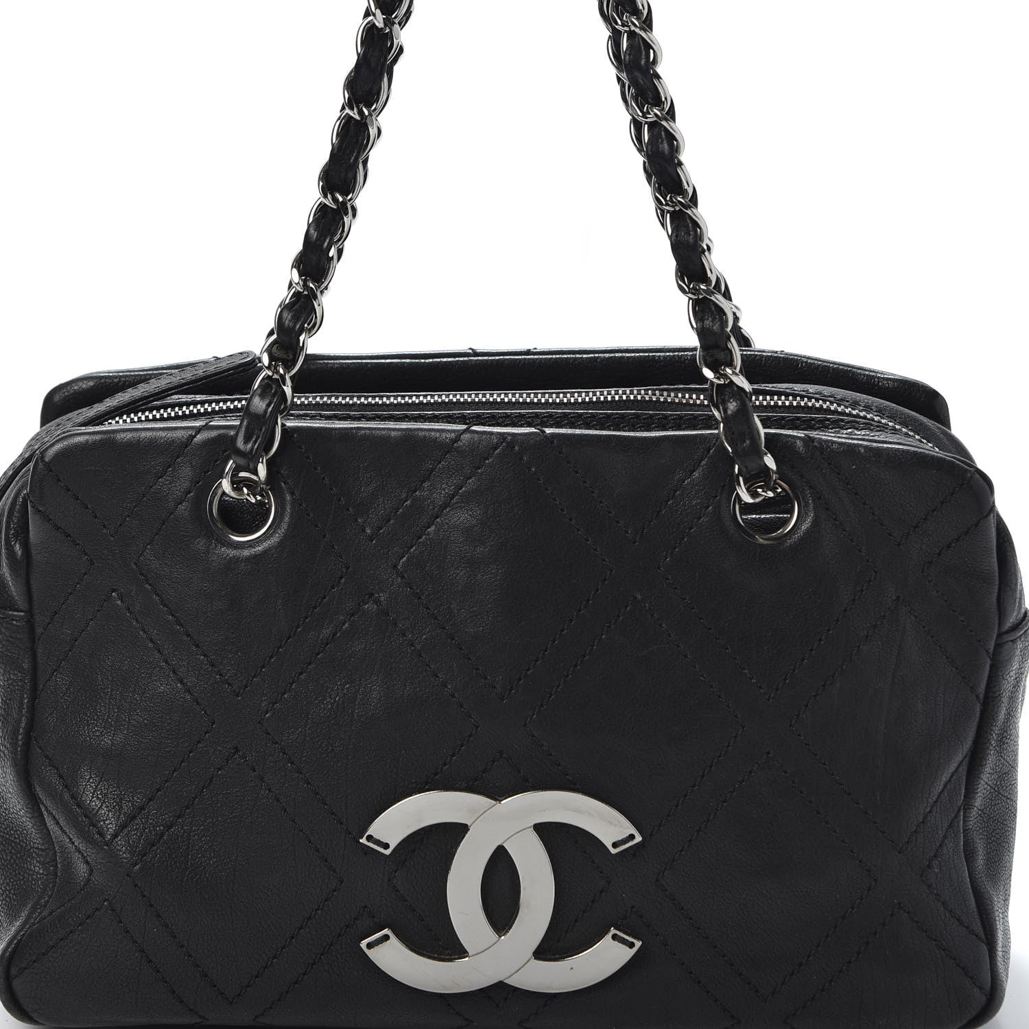 Chanel Calfskin Small Diamond Stitch Tote Black 9 of 9