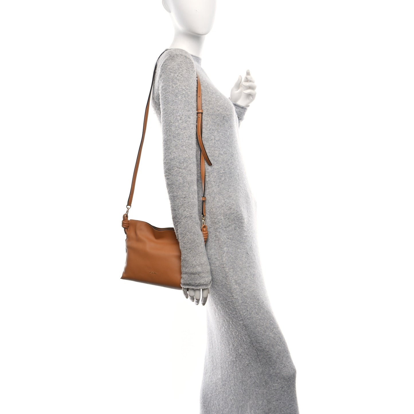 Calfskin Mini Flamenco Knot Clutch Warm Desert