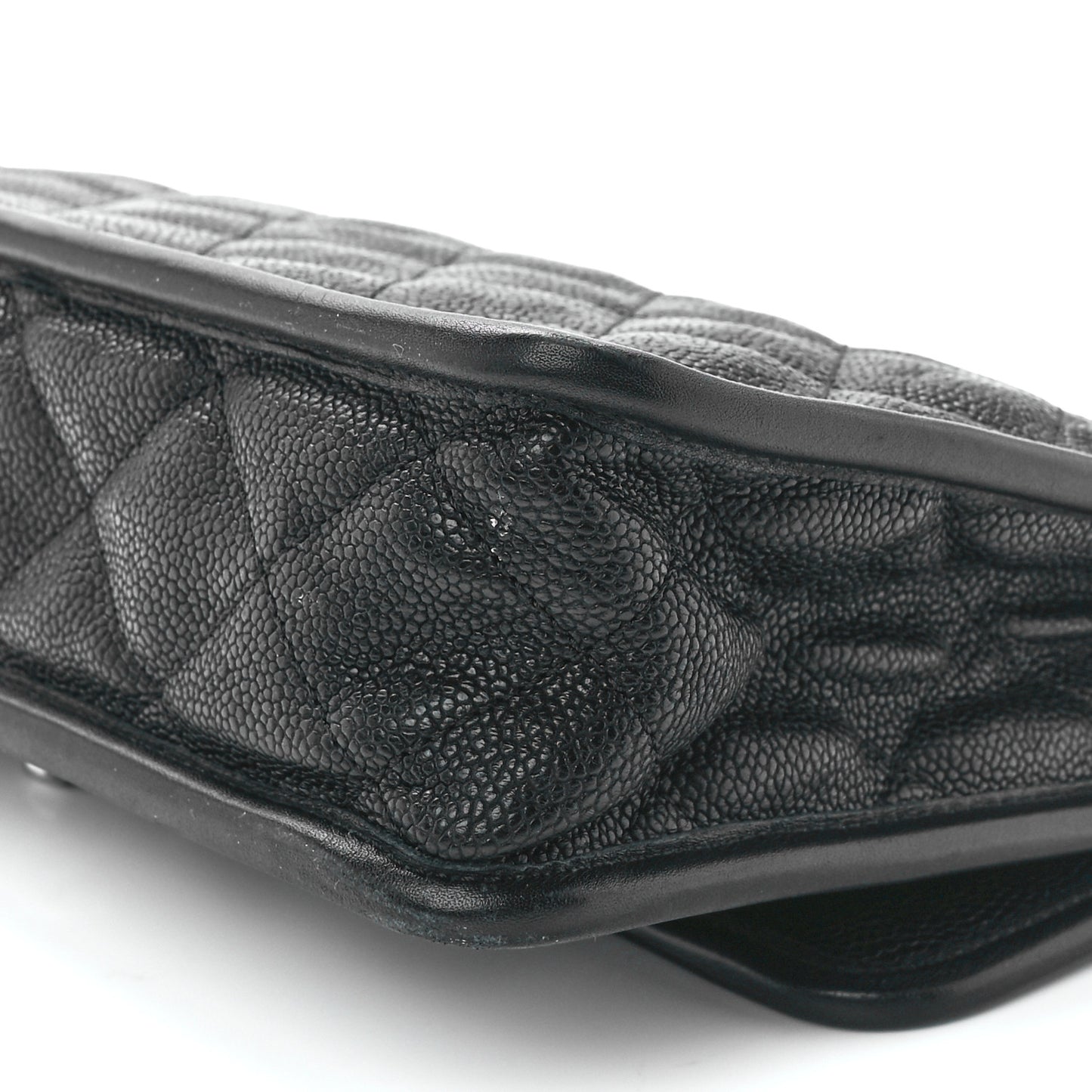 Caviar Quilted Medium French Riviera Flap Black
