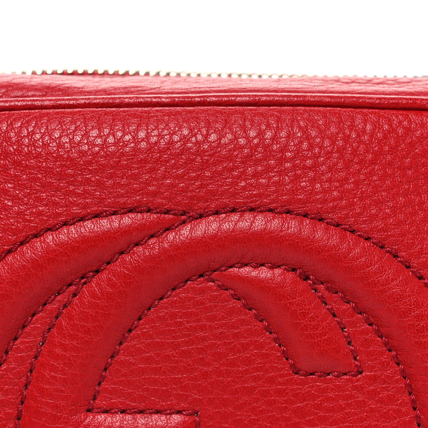 Gucci Pebbled Calfskin Small Soho Disco Bag Vibrant Red 1881990