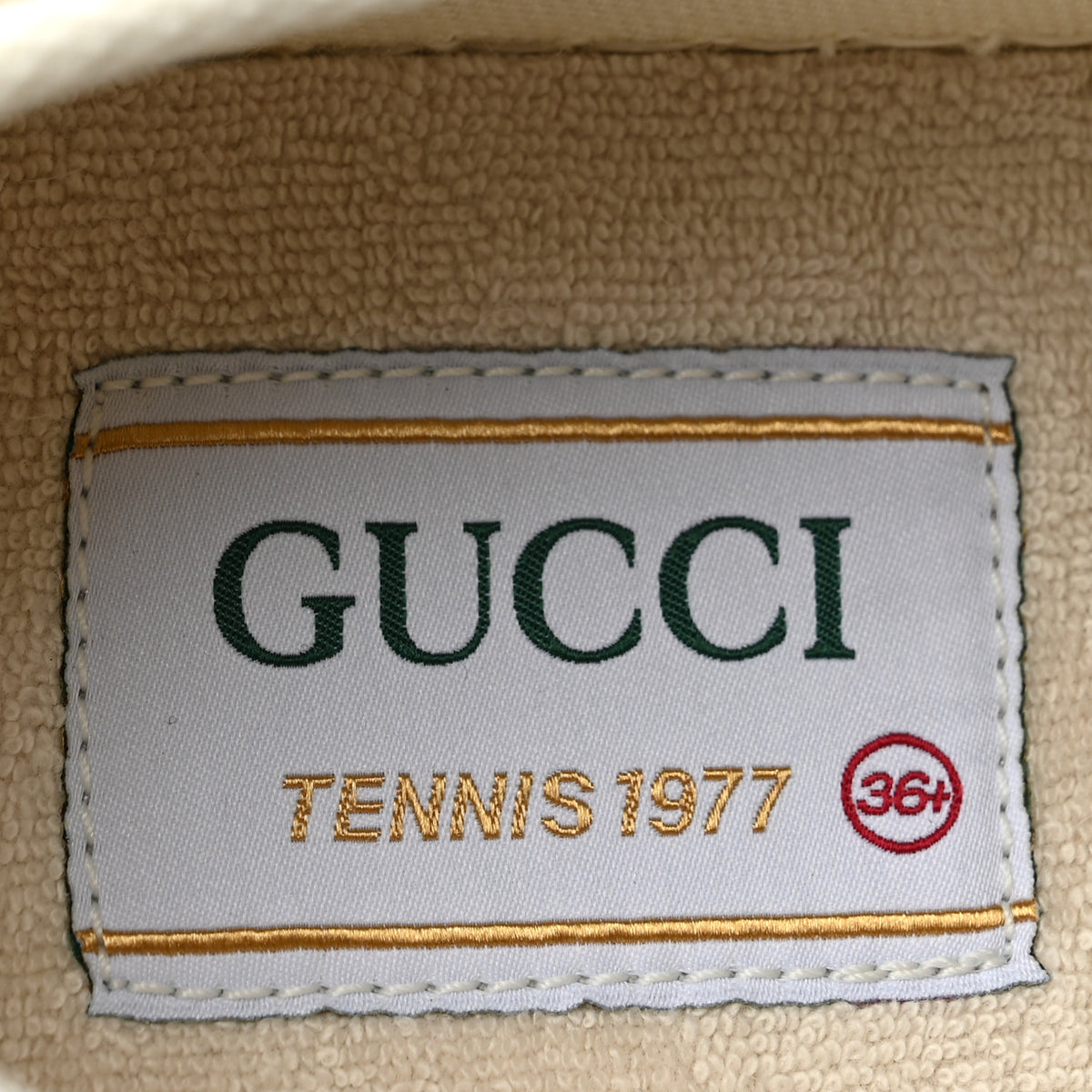 Gucci GG Monogram Womens 1977 Tennis Platform 52mm Sneakers 36.5 Beige Ebony Mystic White 9 of 10