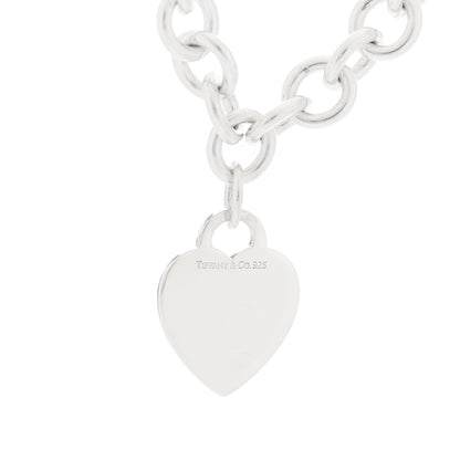 Tiffany Sterling Silver Heart Tag Pendant Necklace 5 of 6
