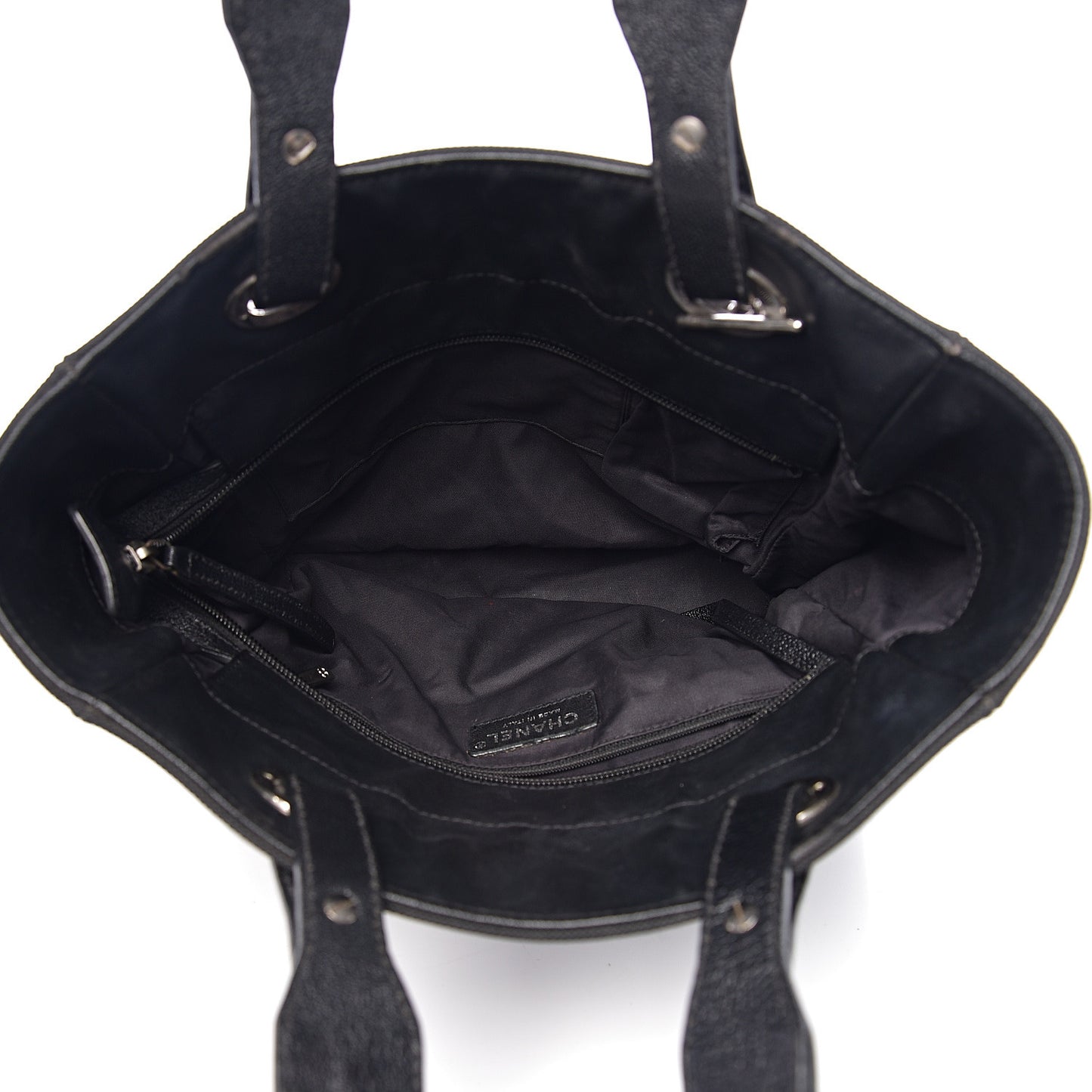 Coated Canvas Quilted Small Paris Biarritz Tote Black
