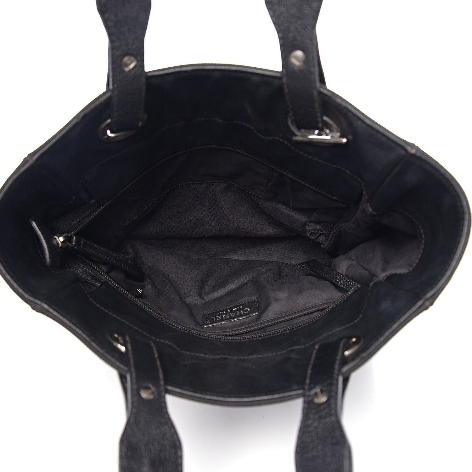 Chanel Coated Canvas Quilted Small Paris Biarritz Tote Black 4 of 10