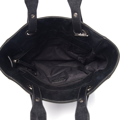 Chanel Coated Canvas Quilted Small Paris Biarritz Tote Black 4 of 10