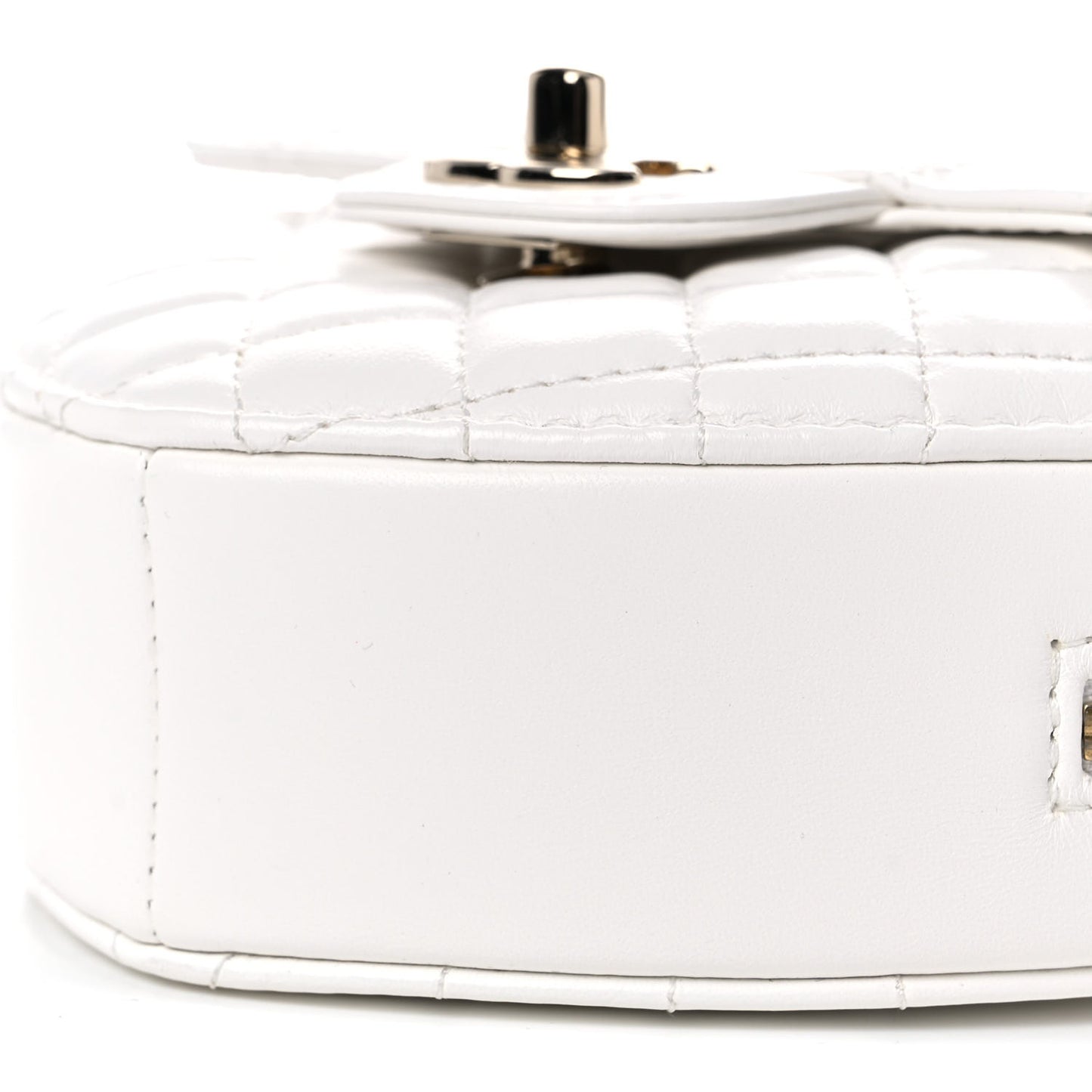 Lambskin Quilted CC In Love Heart Bag White