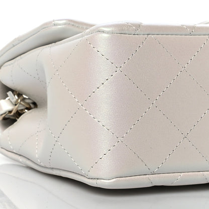 Chanel Iridescent Calfskin Quilted Mini Rectangular Flap White 9 of 10
