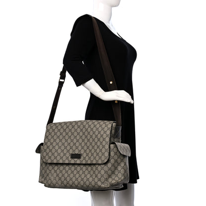 Gucci GG Plus Monogram Messenger Diaper Bag Dark Brown 3 of 17