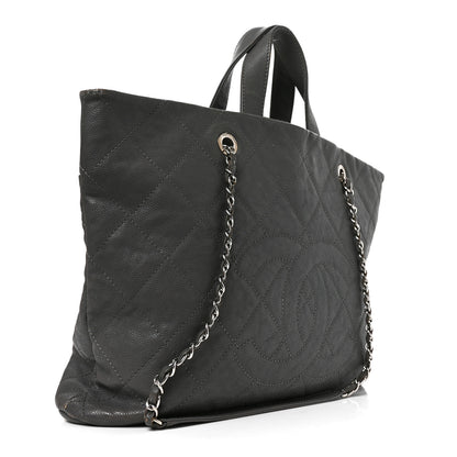 Chanel Caviar Quilted Shopping Tote Grey 3 of 10