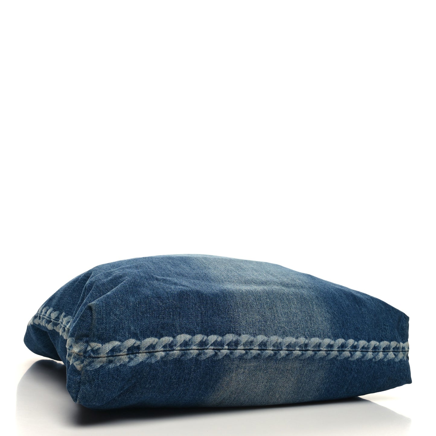 Denim Printed Shopping Bag Blue