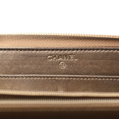 Chanel Metallic Lambskin Embossed Zip Around Wallet Bronze 6 of 10