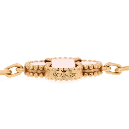 Van Cleef & Arpels 18K Yellow Gold Carnelian 5 Motifs Vintage Alhambra Bracelet 3 of 5