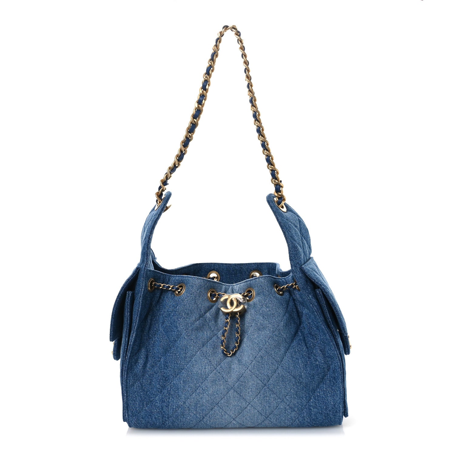 Chanel Washed Denim Quilted Small Chanel 25 Handbag Blue 1805254