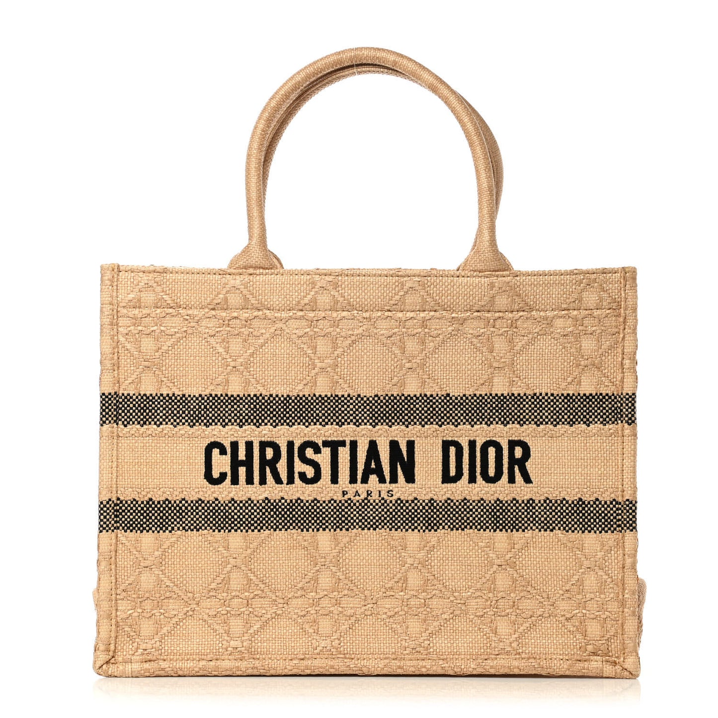 Raffia Cannage Medium Book Tote Natural