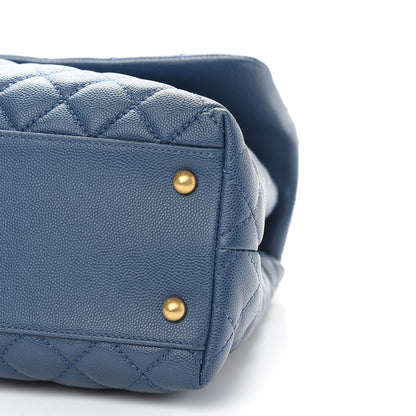 Chanel Caviar Quilted Medium Coco Handle Flap Blue 9 of 9