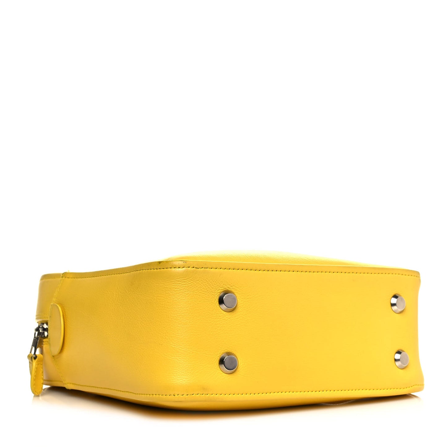 Shiny Day Calfskin Logo S Triangle Duffle Jaune Black