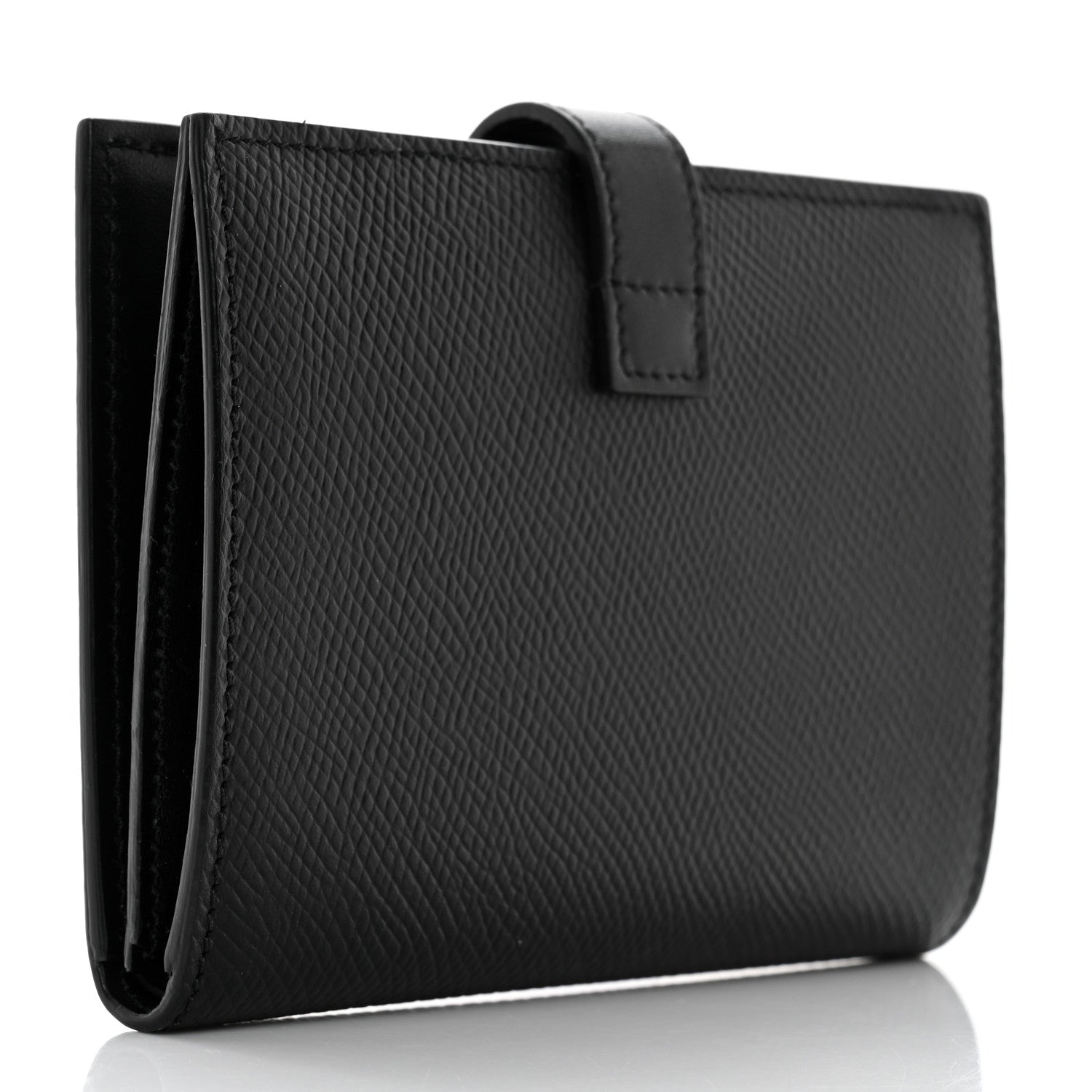 Celine Grained Calfskin Medium Multifunction Strap Wallet Black 2 of 8