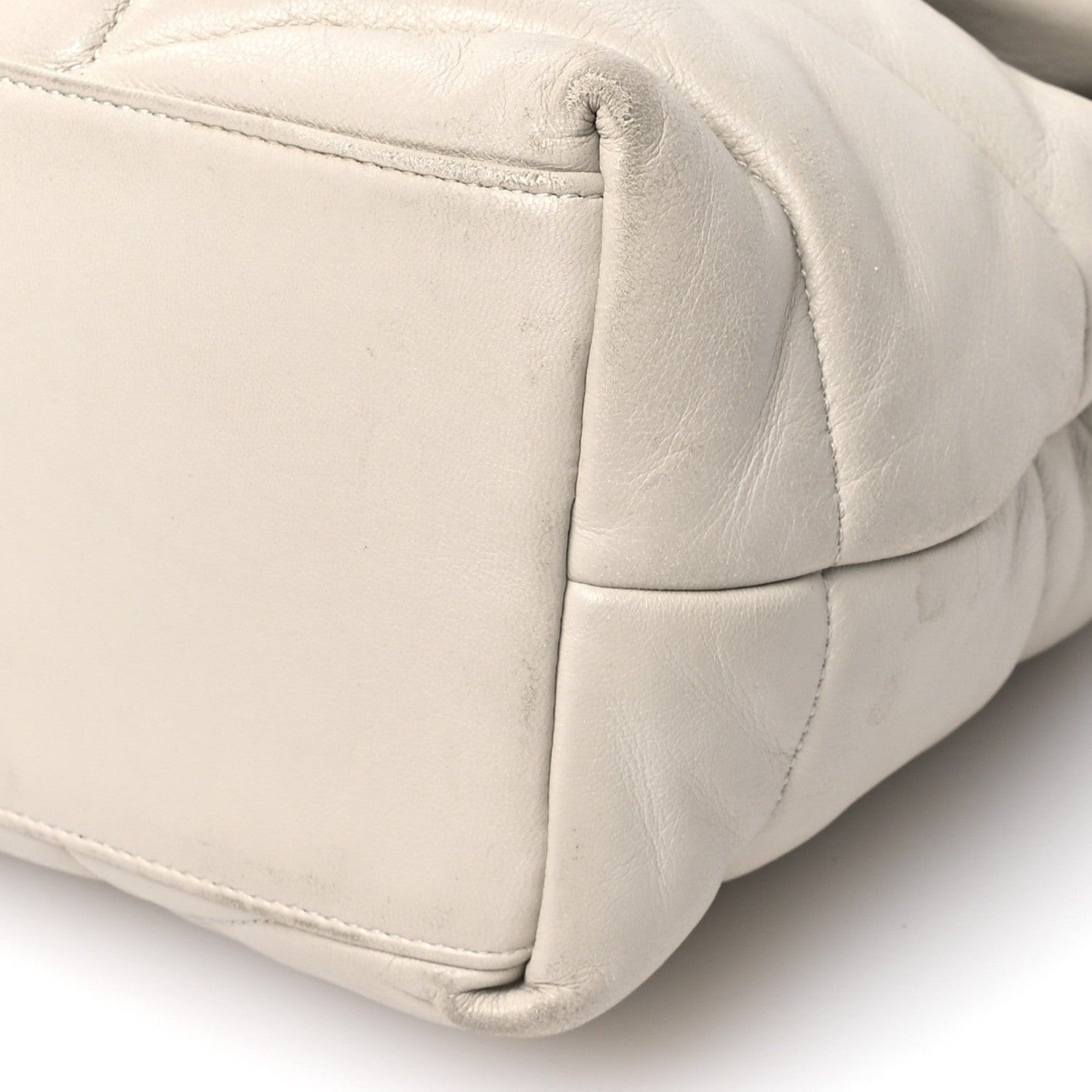 Saint Laurent Lambskin Quilted Medium Loulou Puffer Monogram Chain Satchel Crema Soft 10 of 12