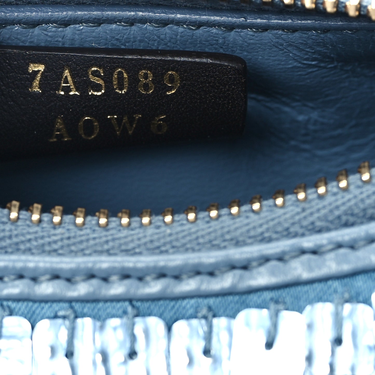Sequin Paillettes Shiny Nappa Nano Fendigraphy Hobo Charm Denim