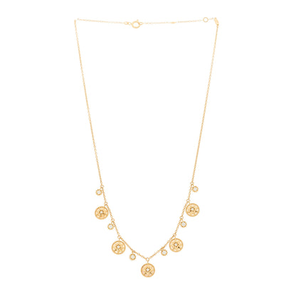 Christian Dior 18K Yellow Gold Diamond Mother of Pearl Rose Des Vents 5-Station Necklace 2 of 6