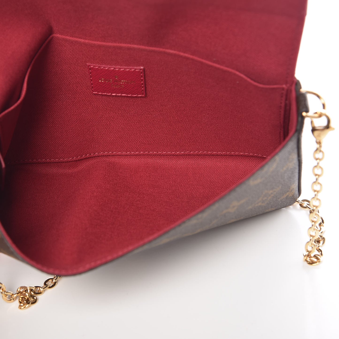 Monogram Pochette Felicie Chain Wallet Fuchsia