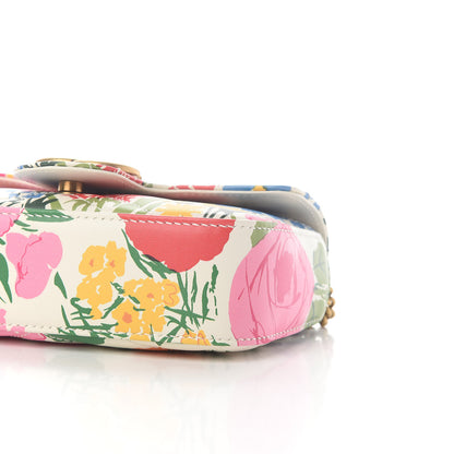 Gucci X KEN SCOTT Calfskin Matelasse Floral Print Super Mini GG Marmont Shoulder Bag Ivory Pink 8 of 8