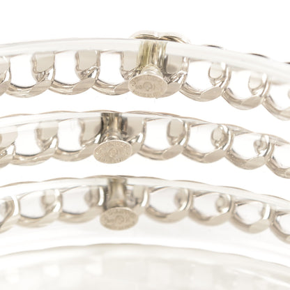 Chanel Translucent Resin Chain CC Bracelet Set of 3 Silver 5 of 7