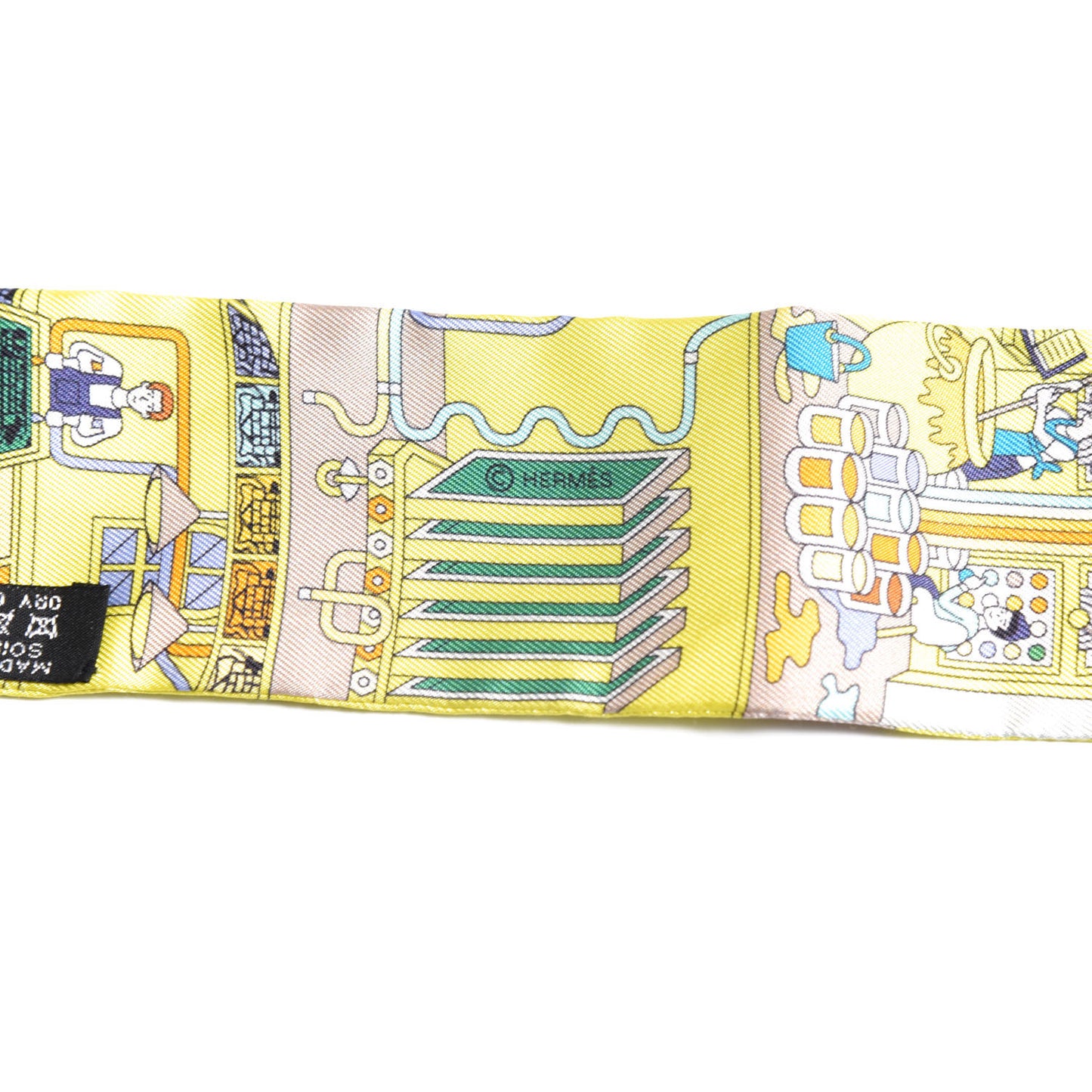 Silk La Maison des Carres Twilly Jaune Vif Bleu Roy Turquoise