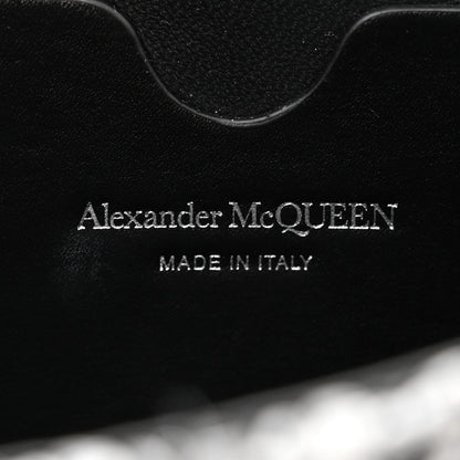 Alexander McQueen Raffia Skull Shoulder Bag Black White 6 of 9